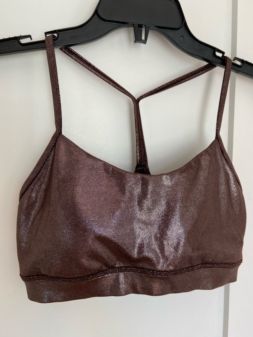 15. Size 8 LULULEMON Brown Shine Flow Y Bra